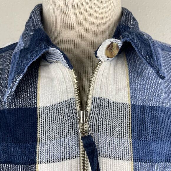Northcrest Blue Plaid Full Zip Jacket Size XL EUC - Picture 3 of 7